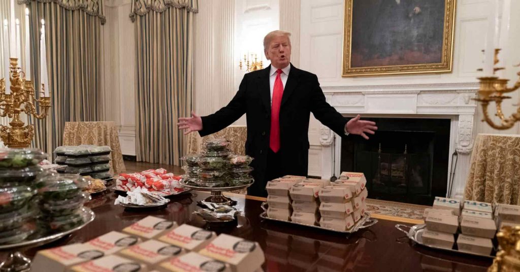 Trump Orders Fast Food after Shutdown Closes White House Kitchen