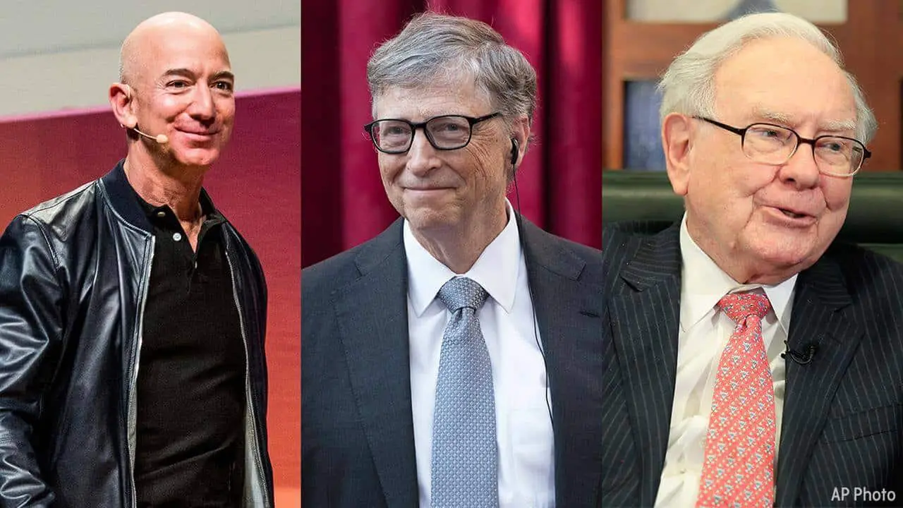 Jeff Bezos Bill Gates and Warren Buffet