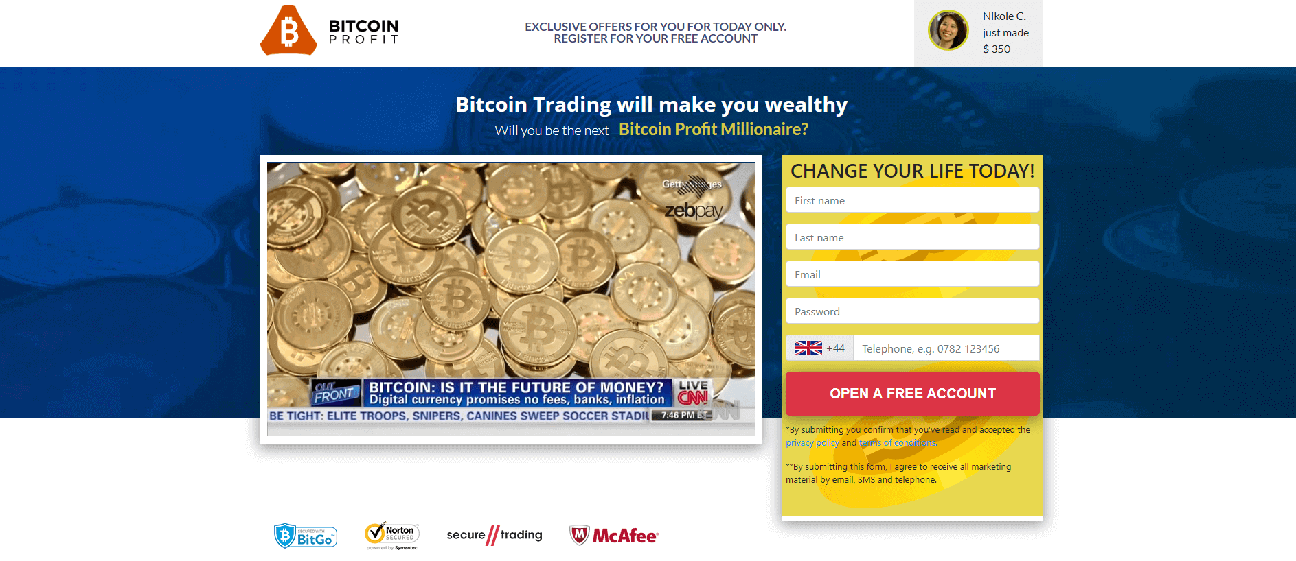bitcoin profit this morning